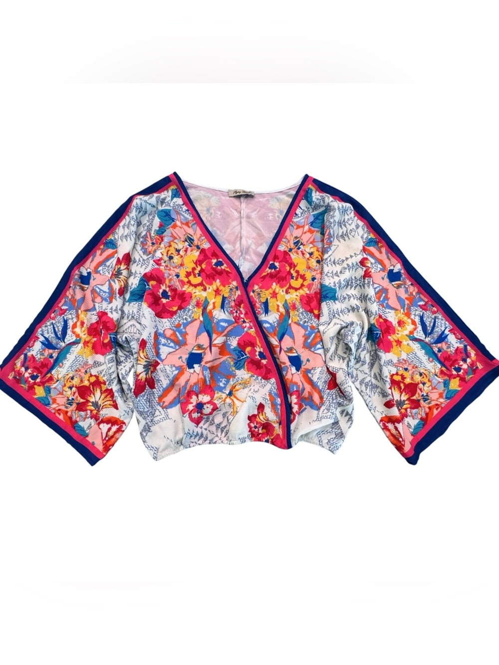 Flying Tomato Floral Wrap Blouse Size Medium